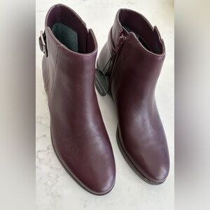 New Alfani Leather Ackeblk Burgundy Ankle Booties